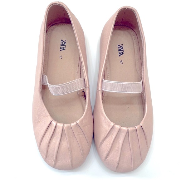 Zara Toddler Girl Nude Ballet Flats, Size 27 - Picture 2 of 8